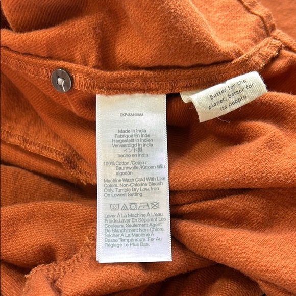 Madewell Flannel Button Placket Tiered Mini Dress Rust Orange Ruffled Dress Sz M - Picture 11 of 14